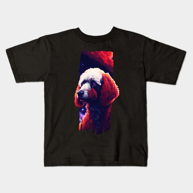 a poodle in the galaxy Kids T-Shirt by Arteria6e9Vena